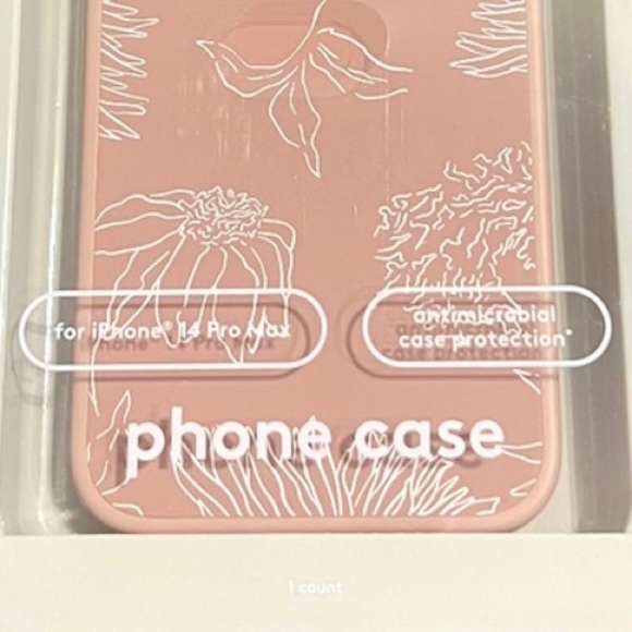 Heyday Blush Pink & Silver Metallic Floral iPhone 12ProMax Antimicrobial Case - Picture 5 of 7
